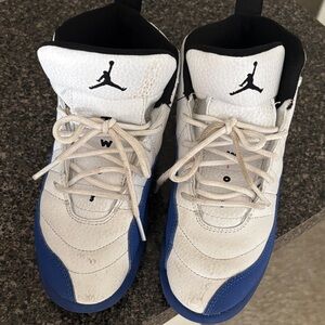 Jordan White and Blue High-Top Sneakers